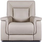 Austin Dual Power Zero Gravity Recliner in Dove Leather