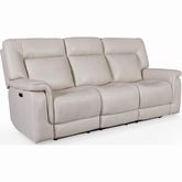 Austin Dual Power Zero Gravity Sofa in Dove Leather