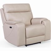 Bandera Dual Power Zero Gravity Layflat Glider Recliner in Putty Leather