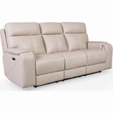 Bandera Dual Power Zero Gravity Sofa in Putty Leather