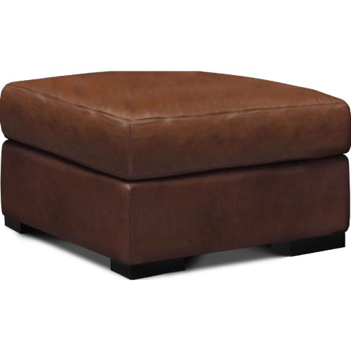 Madison Ottoman in Soleil Luggage Red Brown Top Grain Leather