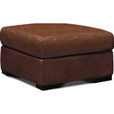 Madison Ottoman in Soleil Luggage Red Brown Top Grain Leather