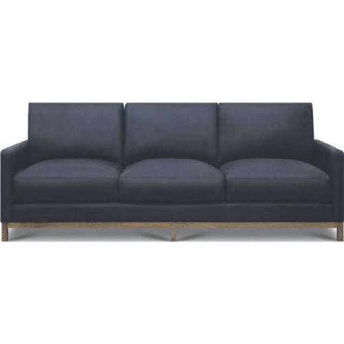 Hollywood Sofa in Napa Admiral Blue Top Grain Leather & Wood