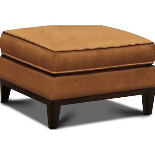 Soho Ottoman in Monza Chestnut Brown Top Grain Leather