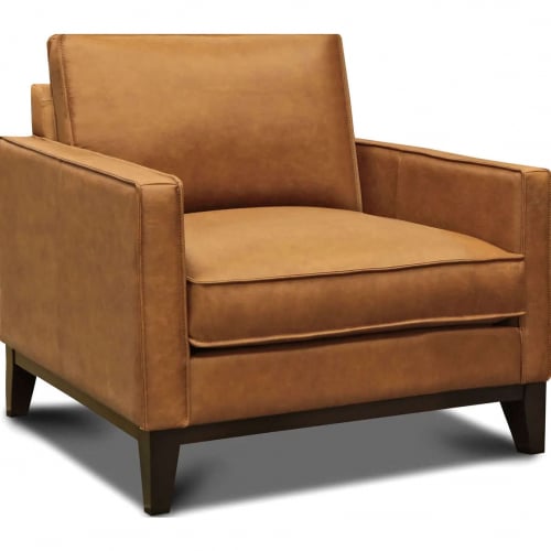 Soho Accent Chair in Monza Chestnut Brown Top Grain Leather