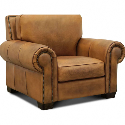 Nelson Accent Chair in Diva Hand Antiqued Mustang Brown Top Grain Leather