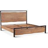 Glenwood King Bed in Smoked Acacia Wood & Iron