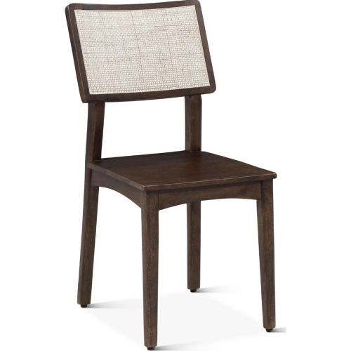 Calabasas Dining Chair in Dark Espresso Brown Wood & Cane (Set of 2)