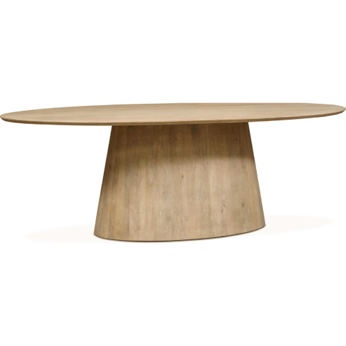 Calabasas 86" Oval Dining Table in Natural White Wash Mango Wood & Cane