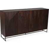 Oxford 76" Sideboard in Rustic Dark Walnut Finish