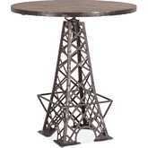 Rustic Revival Bar Table in Reclaimed Iron & Teak