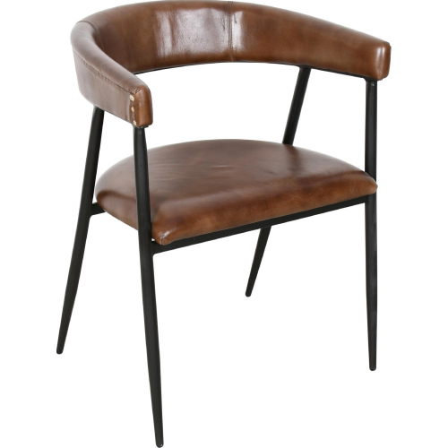 Brisbane Halstead Dining Chair in Chestnut Brown Top Grain Leather (Set of 2)