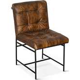 Brisbane Stockton Dining Chair in Whiskey Brown Top Grain Leather (Set of 2)