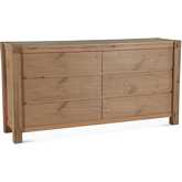 Alpine 72" 6 Drawer Dresser in Distressed Natural Oak