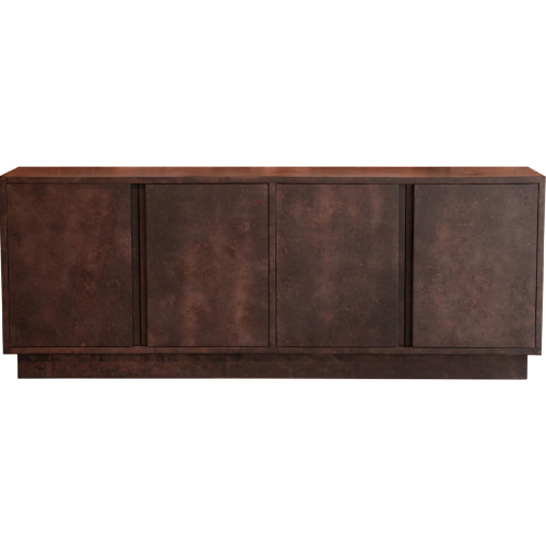 Milan 84" Burl Sideboard in Aged Mahogany Finish Burl Veneer