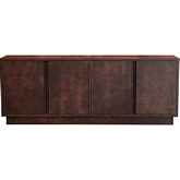 Milan 84" Burl Sideboard in Aged Mahogany Finish Burl Veneer