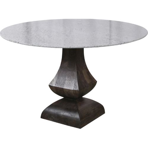 Palm Desert 47" Round Dining Table in Grey Marble & Black Wash Wood