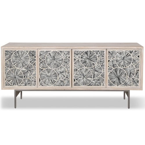 Palm Desert Sideboard in Vintage White Wash & Inlay