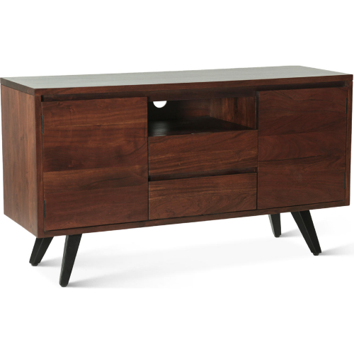 Knoxville 54" Media Cabinet in Walnut Finish Wood & Iron