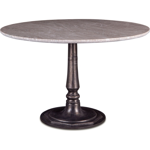 Palm Desert 48" Dining Table in Brown Marble & Iron Cafe Base