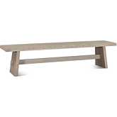 Acadia 79" Dining Bench in Oat Light Tan Finish Wood