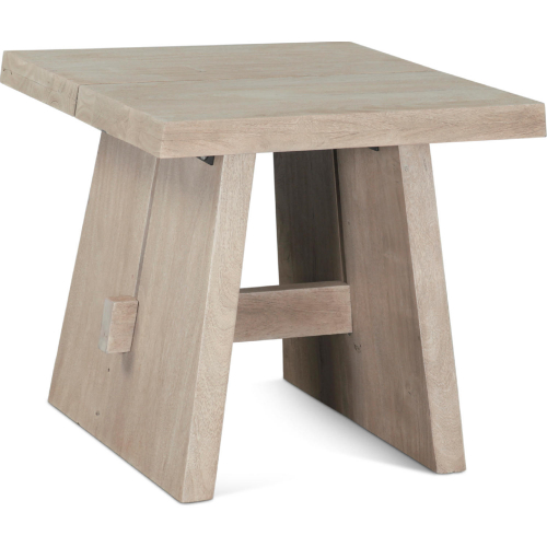 Acadia Side Table in Oat Light Tan Finish Wood