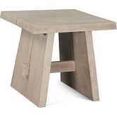 Acadia Side Table in Oat Light Tan Finish Wood