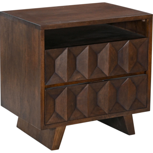 Lisbon Nightstand in Brown Finish Mango Wood