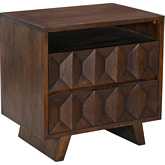 Lisbon Nightstand in Brown Finish Mango Wood