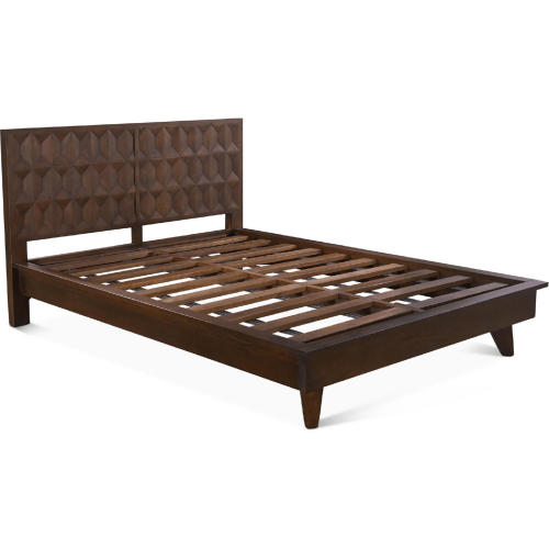 Lisbon King Bed in Brown Finish Mango Wood