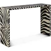 Alexandria 54" Console Table in Black & White Zebra Pattern Inlays