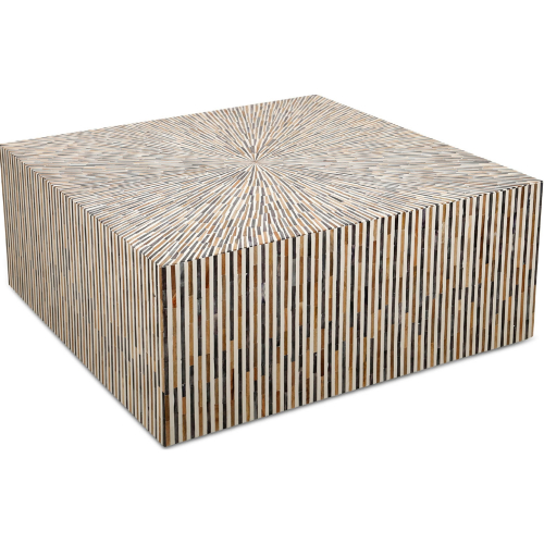 Alexandria 40" Square Coffee Table in Multicolor Inlays