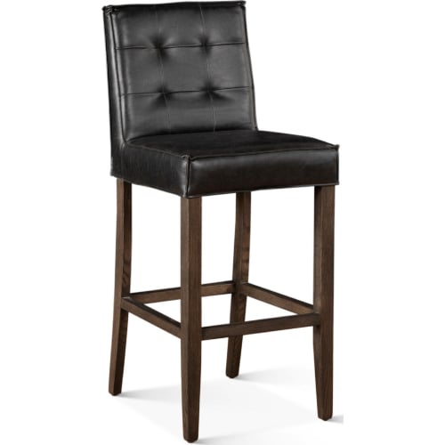 Aven Bar Chair in Black Bi-Cast Leather & Dark Legs