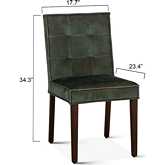 Aven Dining Chair in Green Velvet & Dark Wood Legs (Set of 2)