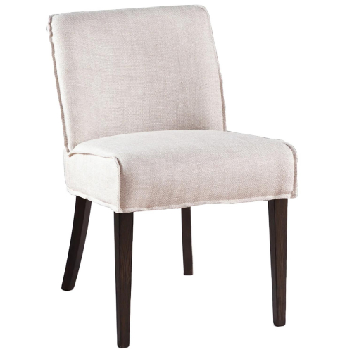 Avery Dining Chair in Off White Linen & Dark Legs (Set of 2)