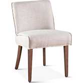 Avery Dining Chair in Off White Linen & Weathered Wood (Set of 2)