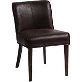 Avery Dining Chair in Dark Brown Leather & Dark Wood (Set of 2)