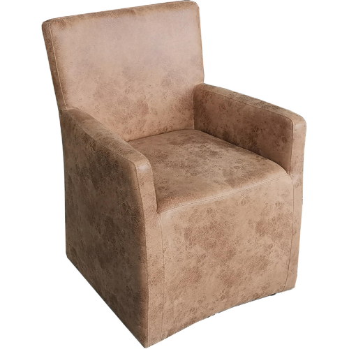 Lily 25" Castered Arm Chair in Vintage Tan Leather