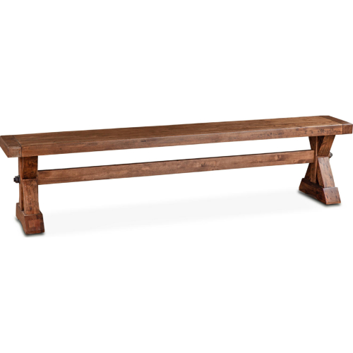 Aspen 82" Dining Bench in Earth Brown Finish Birch Wood