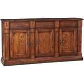 Tuscany 3 Door Buffet in Chestnut Brown Finish Wood