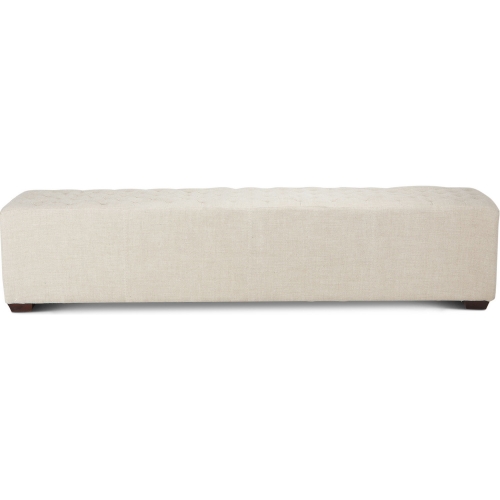 Arabella 78" Bench in Tufted Beige Fabric & Wood