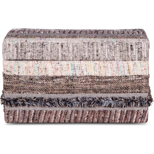 Algiers Storage Ottoman in Multicolor Fabric