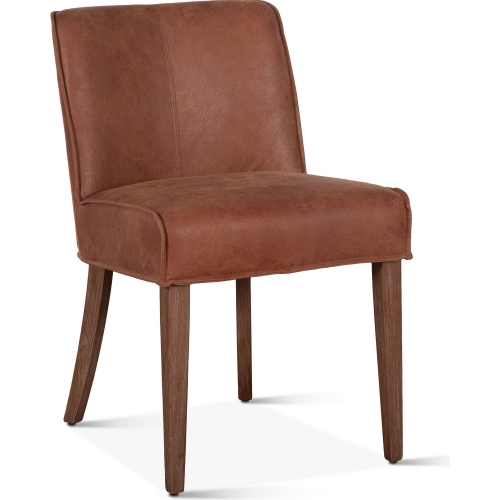 Avery Dining Chair in Tan Leather & Weathered Oak (Set of 2)