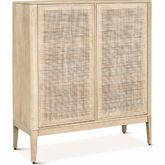 Calabasas 2 Door Sideboard Cabinet in Natural White Wash Wood & Cane