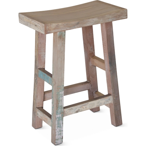 Cordoba Counter Stool in Vintage Teal Blue Reclaimed Teak