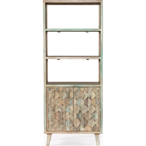 Cordoba Bookcase in Vintage Multicolor Coastal Mist Reclaimed Teak