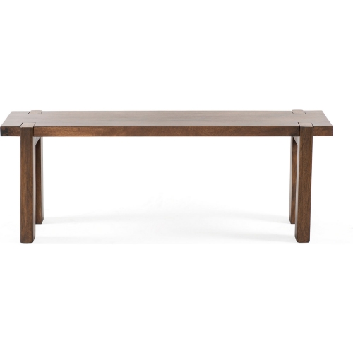 Dellio 50" Dining Bench in Acorn Brown Solid Mango Wood