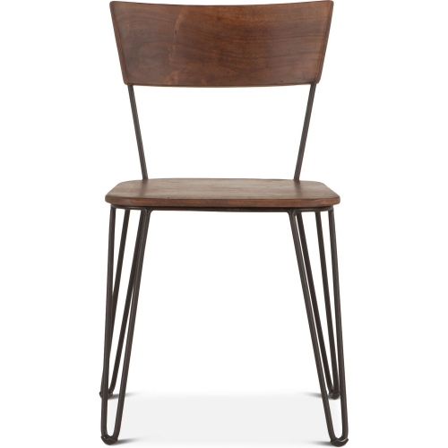 Grandby Dining Chair in Walnut Finish Live Edge Acacia Wood (Set of 2)