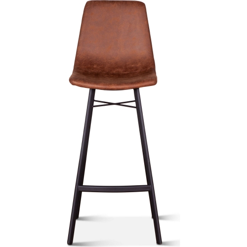 Hudson Bar Stool in Trapper Brown Microfiber (Set of 2)