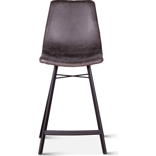 Hudson Counter Stool in Charcoal Gray Microfiber (Set of 2)